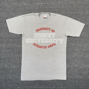 Vintage Disney University T-Shirt Mens Small Gray Athletic Department Worker 80s